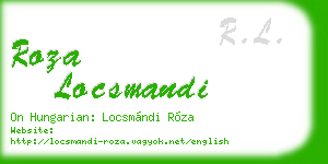 roza locsmandi business card