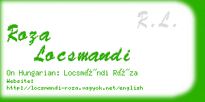 roza locsmandi business card